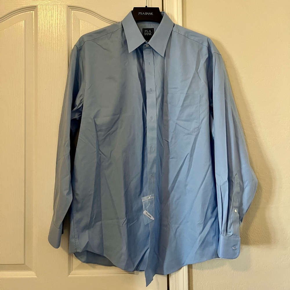NWT- Men’s Jos A Banks Dress Shirt - 16-34 - Blue